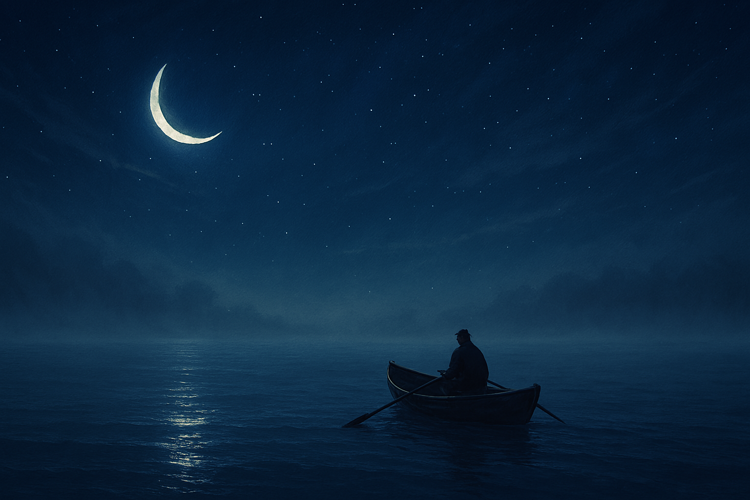 Rowboat on calm sea