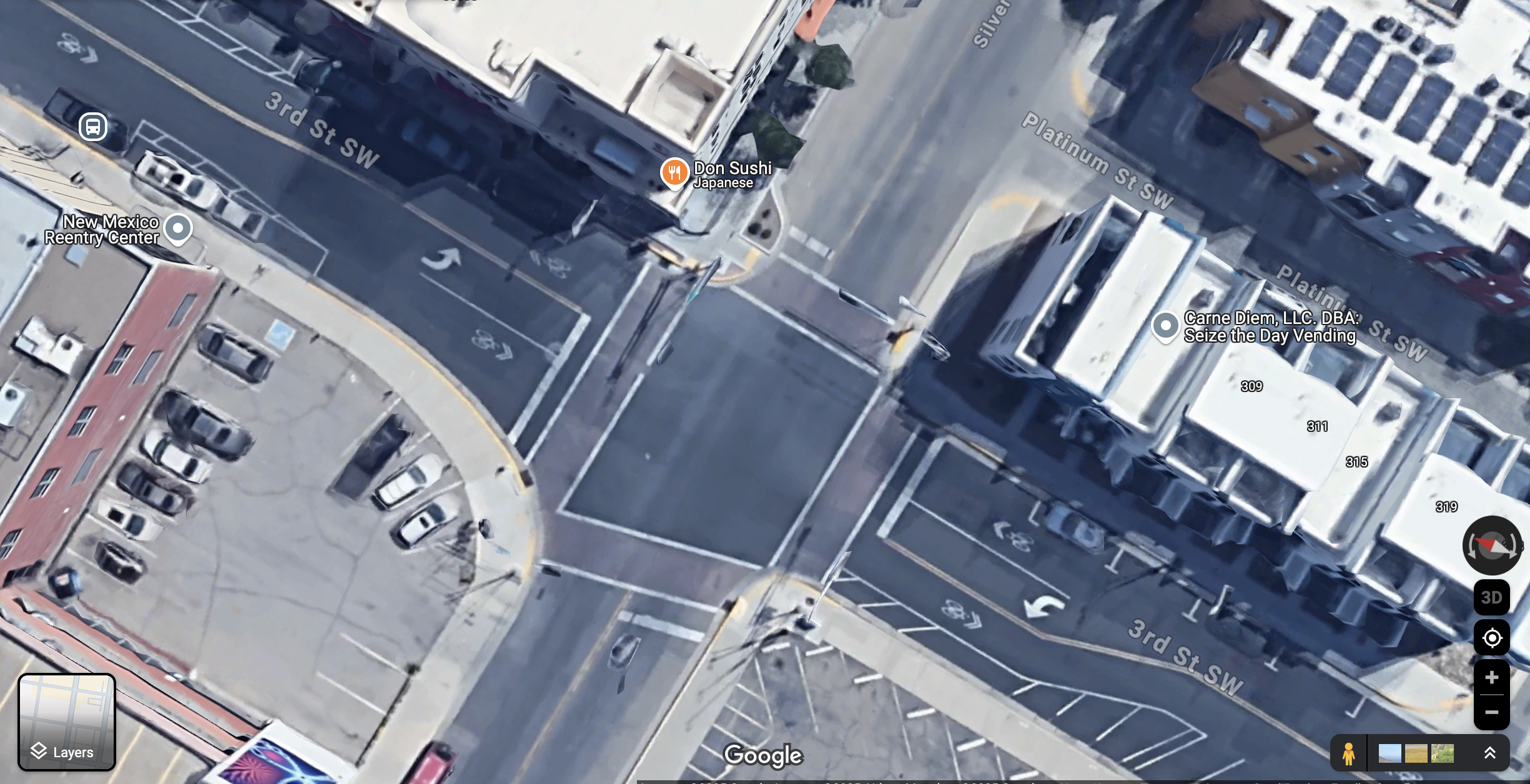 Silver and 3rd St Albuquerque intersection